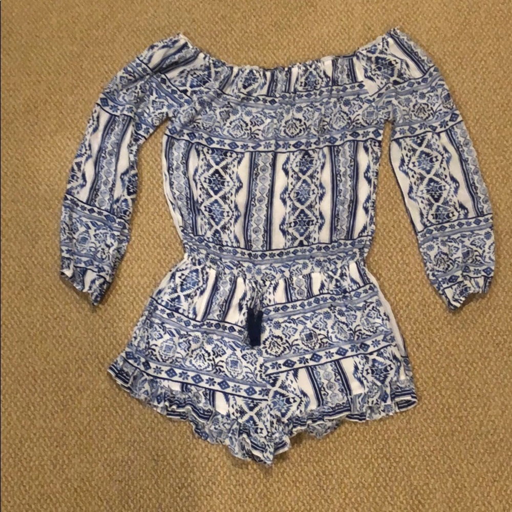 Off-shoulder summer romper